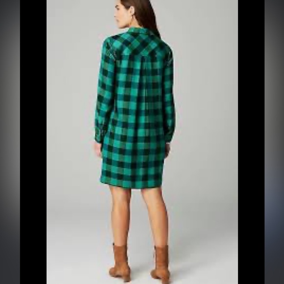 J.Jill Green Plaid ShirtDress, Size Medium Tall - Picture 15 of 15